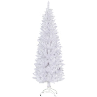 HOMCOM - Arbre de Noël artificiel de 6pi de haut avec base en acier - blanc-Arbre vert de 6pi de haut, offrant un aspect sain et naturel 