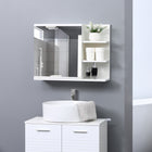 Kleankin Wall Mount Medicine Cabinet with Mirror - White-5-layer shelves provide ample storage space for your items  