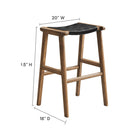 Modway - Saoirse Cuir Tabouret de bar en bois - Noir noyer - Ensemble de 2-Conception du tressage en panier