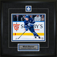 Mitch Marner Pin & Plate Toronto Maple Leafs - Framed Print - 18" x 18"-Premium virtual frames