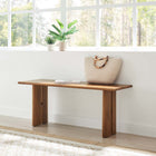 Modway Amistad 46" Wood Bench - Walnut-Adjustable Non-Marking Foot Pads