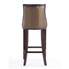 Manhattan Comfort Fifth Avenue 19" Traditional Faux Leather Upholstered Bar Stool - Bronze and Walnut - 2 Pack-22.5" L x 23" W x 45" H