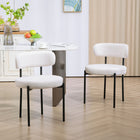 HOMCOM Dining Chairs with Steel Legs for Kitchen - Cream White - Set of 2-Berber fleece-feel upholstery is smooth and soft to the touch