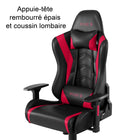 Emerge - Fauteuil de jeu Vartan en cuir reconstitué - rouge-Hauteur, accoudoirs et tension d’inclinaison réglables, inclinaison verrouillable