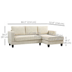HOMCOM L Shape Sofa with Chaise Lounge - Beige-Thick cushions and track armrests offer comfortable seating