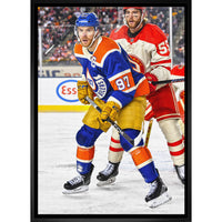 Connor Mcdavid Oilers 2023 Heritage Classic - Framed Canvas - 22" x 31"-Premium canvas print with gallery-wrapped edges