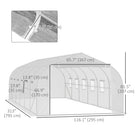 Outsunny - Grande serre de type chapelle 26 pi x 10 pi x 7 pi avec structure en acier, blanc-La bâche en plastique PE permet la pénétration de la lumière tout en protégeant les plantes
