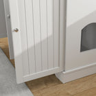 PawHut Cat Litter Box Enclosure with Drawer, Storage and Anti-tip Kit - White-Colour: White 