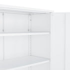 Manhattan Comfort Naomi Modern Accent and Storage Cabinets - White - Set of 2-Metal Legs with Adjustable Floor Protectors for Custom Fitted Stability