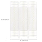 HOMCOM - Séparateur de pièce autoportant à 3 panneaux ondulés en fibre pour bureau à domicile - blanc-Le design pliant avec quatre panneaux et six charnières en métal permet de créer un nouveau look et d’économiser de l’espace lorsqu’il n’est pas utilisé 
