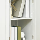 HOMCOM 39.8" L Sideboard Buffet Cabinet with Storage - White-Anti-tipping hardware ensures safety by securing to the wall