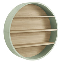 Modway Romy 47" Round Wall Book Shelf - Sage/Natural-Retro Circular Frame