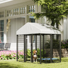 PawHut Outdoor Welded Wire Dog Kennel and Dog Run with Cover - 6' x 4' x 6' - Silver-Connect multiple kennels together without any additional parts or panels 