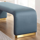 Modway - Koda Performance Velvet Banc long de la chute d’eau - Bleu Cadet en Laiton-Rembourrage en mousse dense