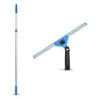 Gritt Commercial Window Washing Kit - 14" Swivel Window Squeegee - 6' Telescopic Pole-2 tools for professional window cleaning