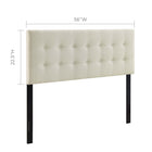 Modway Emily Upholstered Fabric Full Headboard - Ivory-Fits full size beds