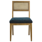 Modway Nimba Faux Rattan Fabric Dining Chairs - Heathered Weave Azure - 2 Pack-9