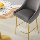 Modway - Discern Performance Velvet Tabouret de bar - Gris-Rembourrage en mousse dense