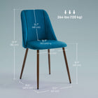 HOMCOM Dining Chairs in Velvet Accent - Dark Blue - Set of 4-Adjustable foot pads keep chairs stable and balanced on uneven floors