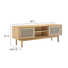 Modway Milo 59" TV Stand - Oak Tan-Wood Grain Laminate