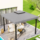 Outsunny 10' L x 10' W Gazebo Replacement Canopy Top - Grey-2-tier rooftop is more beautiful and helps with airflow and windy weather conditions