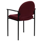 Flash Furniture – Chaise empilable en tissu avec structure en acier et accoudoirs, bourgogne-Rembourrage en tissu bourgogne