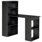 HOMCOM 47.2" Modern Computer Desk with Storage Shelves - Black-Overall Dimension: 47.2" L x 21.7" W x 47.2" H (120 x 55 x 120 cm) 