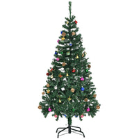 HOMCOM 5' Artificial Christmas Tree - Green-Fire retardant leaves to give a full and lush look to the tree 