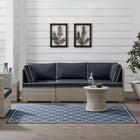 Modway - Avena Treillis en quadrifolie marocain intérieurs et extérieurs Tapis de comédie 8 pi l x 10 pi L - Bleu et beige-Tapis durable d’intérieur et d’extérieur