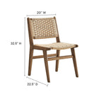 Modway Saoirse Woven Rope Wood Dining Side Chair - Walnut/Natural - 2 Pack-Ergonomic Design