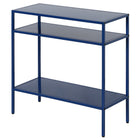 Hudson&Canal Ricardo 24"W Rectangular Side Table - Mykonos Blue-Metal shelves have a 40 lbs weight capacity