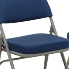 Flash Furniture HERCULES Series Premium Curved Triple Braced & Double Hinged Navy Fabric Metal Folding Chairs - 2 Pack-Curved Triple Braced and Double Hinged Frame