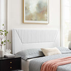 Modway Patience Channel Tufted Performance Velvet Full/Queen Headboard - White-Performance Velvet Upholstery
