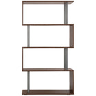 HOMCOM - Bibliothèque en bois à 5 niveaux pour salon - noyer-Doubles as a bookshelf or room divider with an open-back design 