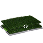 PawHut 26" L Artificial Grass Dog Pee Pad - Green - 2 Pack-Large area facilitates effective dog potty training 