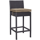 Modway Convene Outdoor Patio Fabric Bar Stool - Espresso Mocha-For entertaining or everyday use
