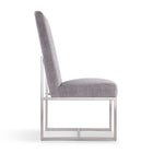 Manhattan Comfort - Chaise de salle à manger moderne Element 19,68 po en velours gris-Banquette arrière à confort élevé et design épuré