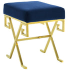 Modway Twist Performance Velvet Bench - Gold/Navy-Modern Bedroom or Living Room Bench