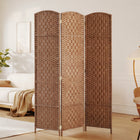 HOMCOM 3 Panels Freestanding Room Divider for Home Office - Natural-Folding design with four panels, easy to create a new look and space-saving to store
 