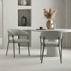 Manhattan Comfort Belle 22.4" Modern Textured Leatherette Upholstered Dining Chair - Stone Grey - Set of 2-Upholstered in Luxurious Textured Leatherette with Fine Stitching