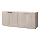 Hudson&Canal Mansfield 68"W Buffet Table - Alder White-The top has a weight capacity of 75 lbs, inside storage area can hold 20 lbs on each shelf