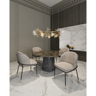 Manhattan Comfort Flor 22.83" Modern Twill Weave Upholstered Dining Chair - Wheat - Set of 2-Upholstered in Beautiful Twill Weave Fabric with High Density Foam Filled Padding