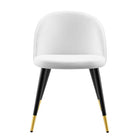 Modway Cordial Performance Velvet Dining Chairs - White - 2 Pack-8