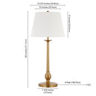 Hudson&Canal Wilmer 28" Tall Table Lamp with Fabric Shade - Brass/White-Includes a 6 ft. cord with rotary socket switch