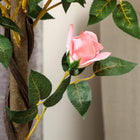 Outsunny 3' Artificial Rose Tree - Pink - 2 Pack-For indoor or outdoor use—great for homes, offices, and more 
