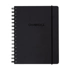 Cambridge Tabbed Notebook - 8" x 6" - Black-Twin black wire binding