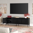 Hudson&Canal Montello TV Stand for TV's up to 78" - Black Grain-Product Dimensions: 15.5" L x 70" W x 24" H