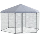 PawHut Chicken Coop with Cover - 13.1' x 11.4' - Silver-Shady roof keeps pets cool, dry, comfortable, and protected from the rain and UV rays 