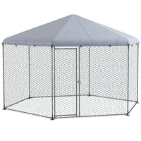 PawHut Chicken Coop with Cover - 13.1' x 11.4' - Silver-Shady roof keeps pets cool, dry, comfortable, and protected from the rain and UV rays 