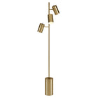 Hudson&Canal Dorset 3-Light Floor Lamp with Metal Shades - Brass/Brass-Paired with three cylindrical metal shades in a matching finish